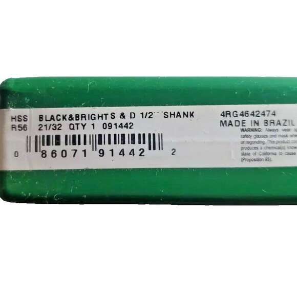 Precision Twist R56 High Speed 1/2" Shank Bright Blk Oxide 118 Deg Pt 21/32" - Picture 6 of 9